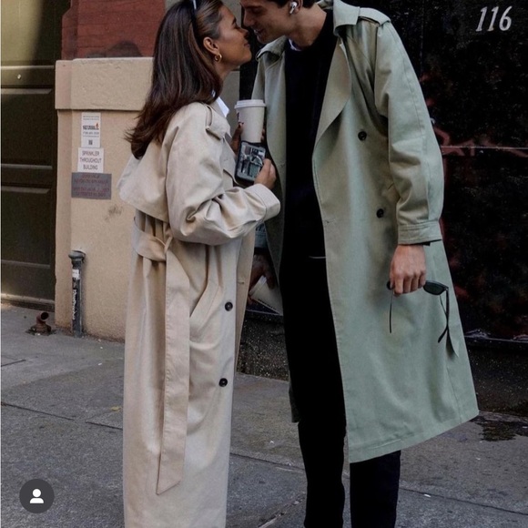 NWT LE CAPSOLE Organic Cotton Oversized Trench Coat - Picture 1 of 8